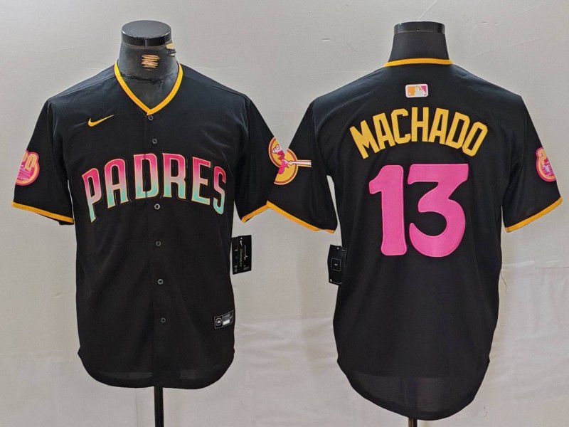 Men San Diego Padres #13 Machado Black Jointly 2024 Nike MLB Jersey style 5->san diego padres->MLB Jersey